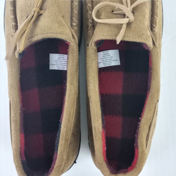 Club Room Brown Faux Suede Moccasin Slippers Mens L 9.5 - 10.5 - Picture 8 of 11